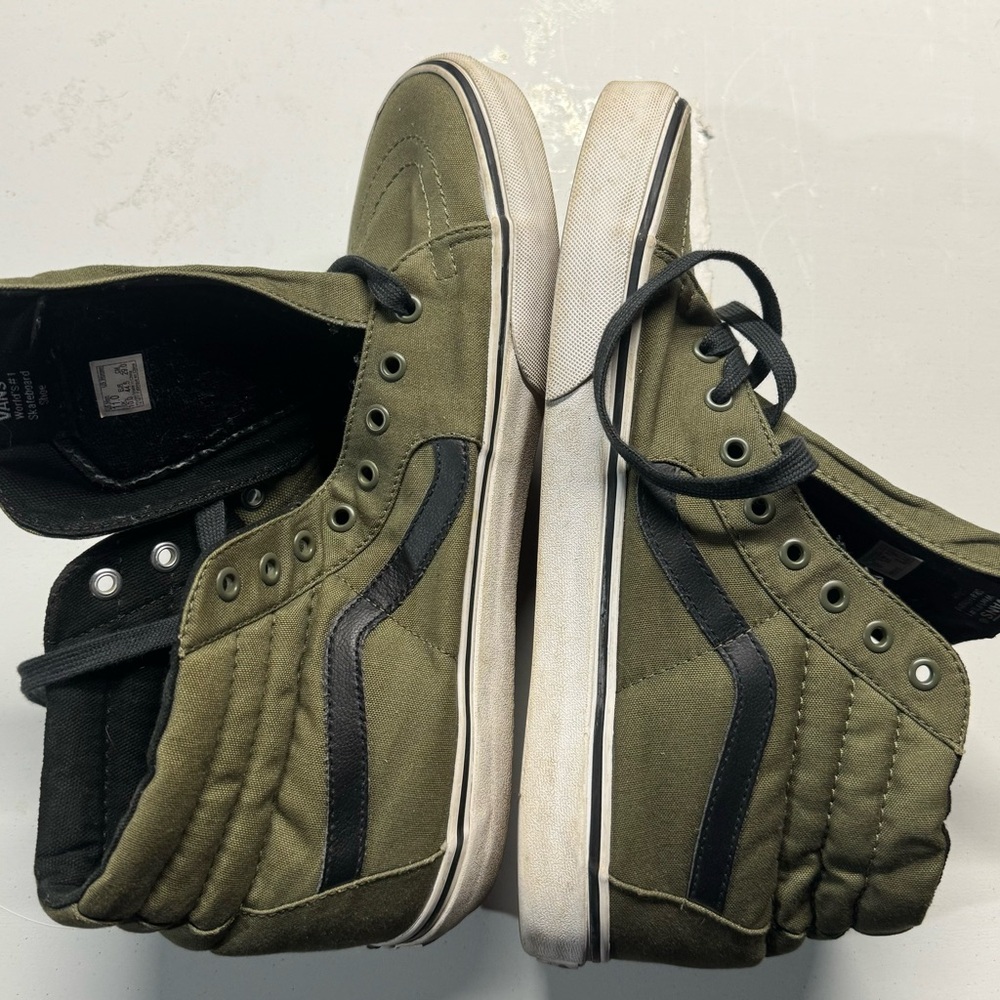 VANS SK8-HI - Forest green/True white.